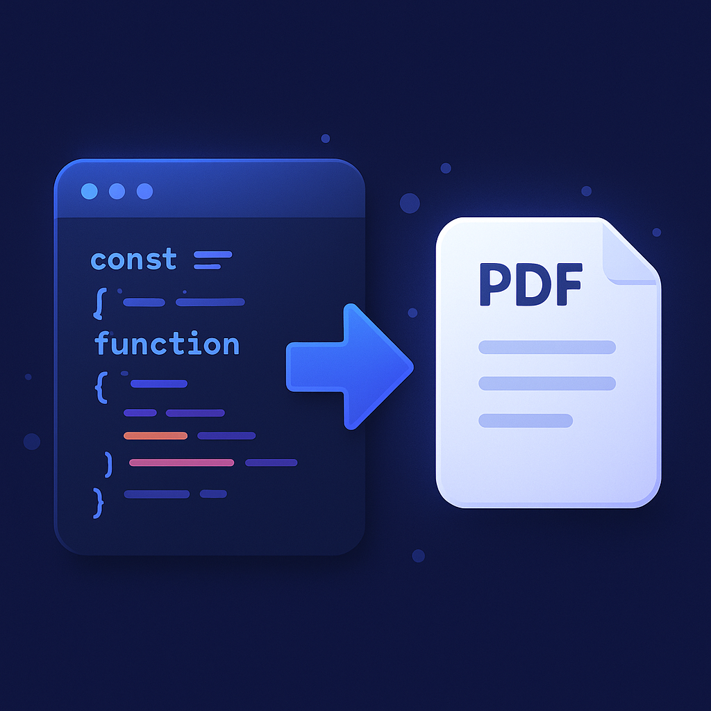 Code to PDF illustration